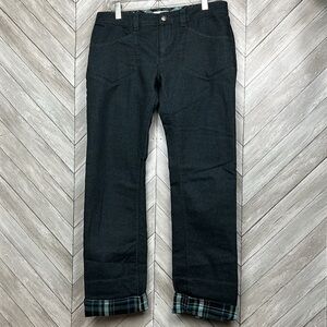 Columbia Dark Wash Luxi Lady Jeans Plaid Cuffs 8